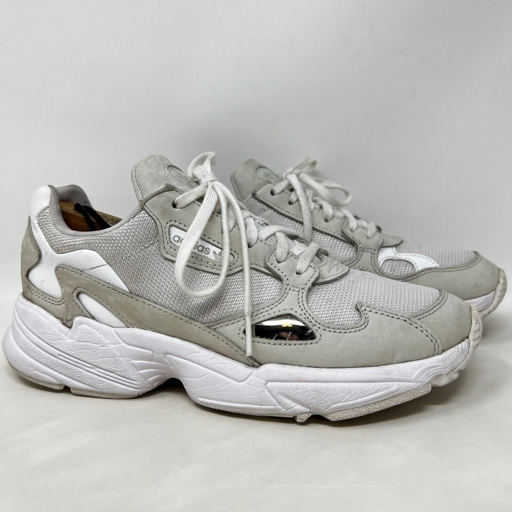Adidas Falcon Leather/Mesh Lace-Up Sneakers white 8.5